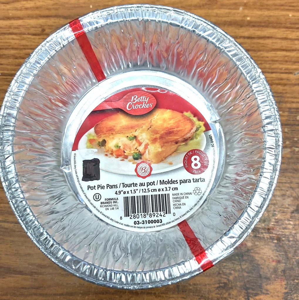 Betty Crocker Pot Pie Pans 4.9' to 1.5'