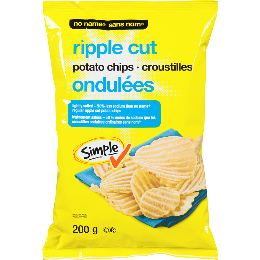 No Name Chips Lightly Salted Ripple 200g