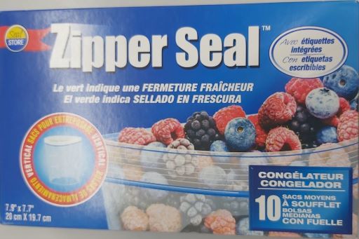 Zipper Seal 10 Freezer Bags