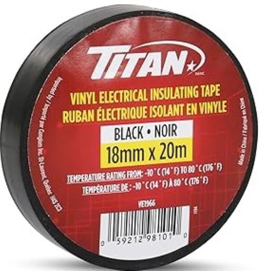 Titan Electrical Tape 18mmX20m Black